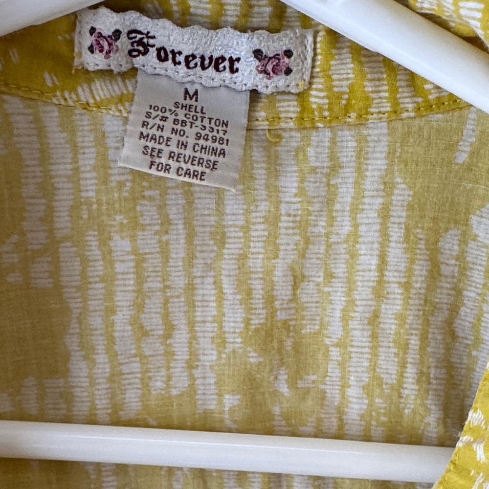 Forever Yellow Floral Cap Sleeve Blouse - Picture 2 of 6